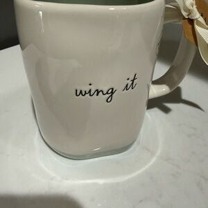 Rae Dunn Wing It Hummingbird Mug - White & Light Green